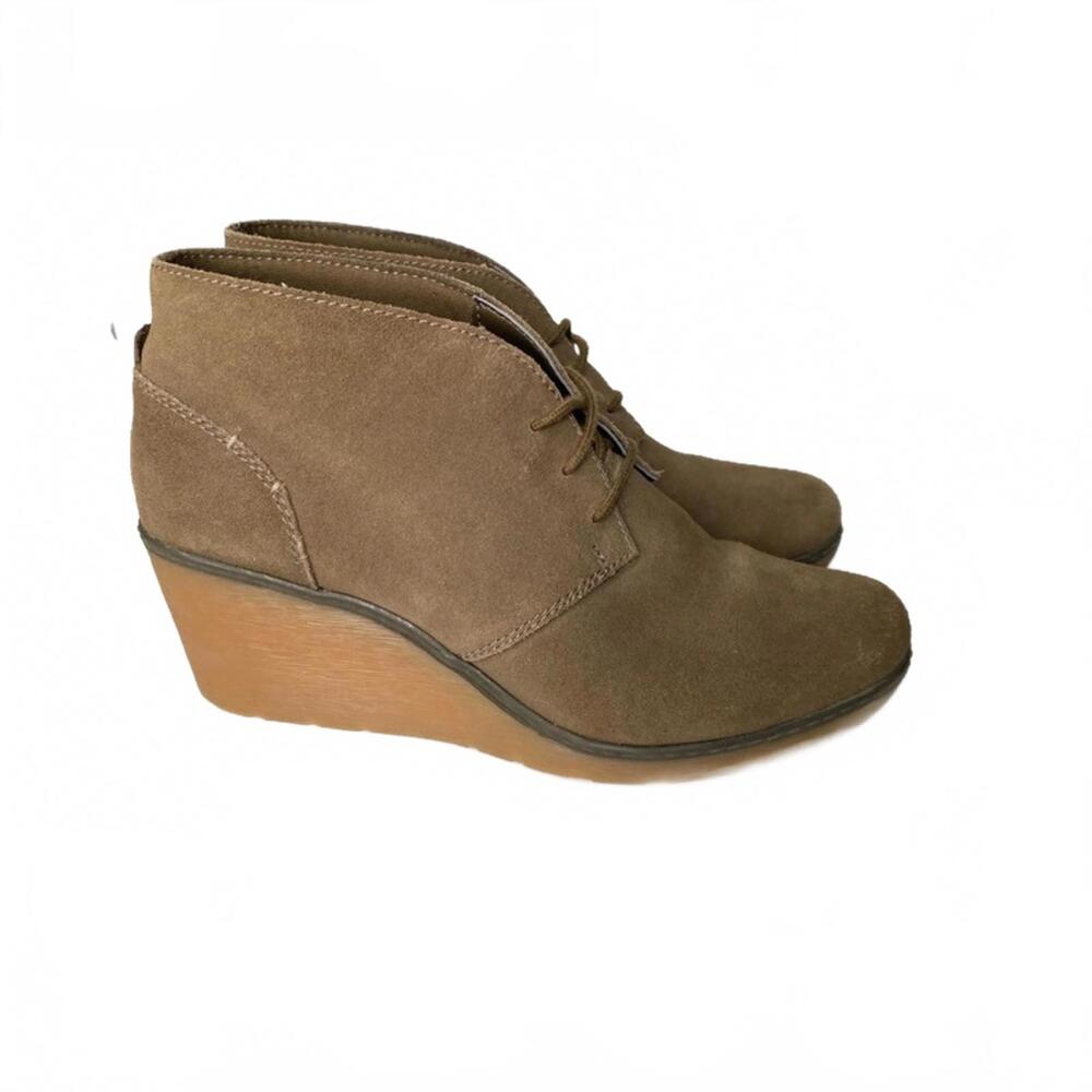 Clarks Women's Brown Suede Wedge Ankle Boots Size 8